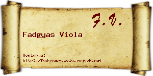 Fadgyas Viola névjegykártya